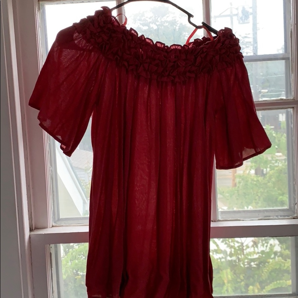 Red- off the shoulder top